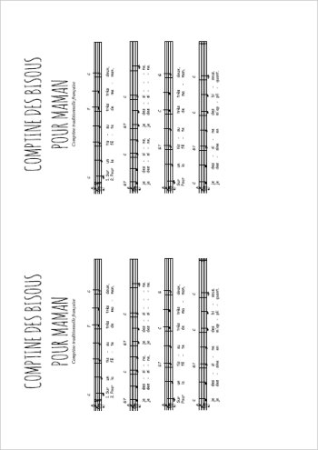 Comptine des bisous pour maman Partition gratuite